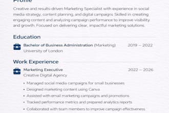make professional CV, infographic resume, cover letter design on canva