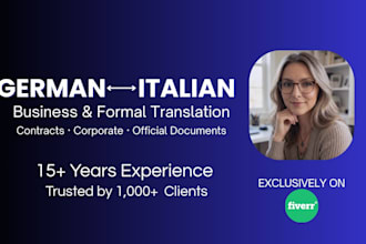 translate german legal and business documents into italian