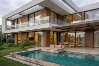 remodel contemporary villa exterior,building structural design, facade rendering