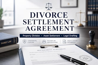 draft a divorce settlement or property division agreement