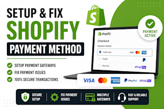 setup and fix shopify payment gateway errors professionally