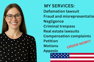 write legal motions, complaints and lawsuits for your case