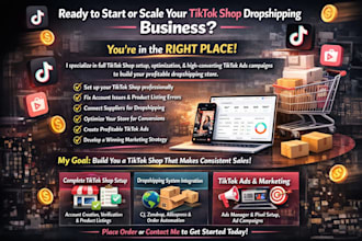 complete tiktok shop setup marketing ads for profitable dropshipping store