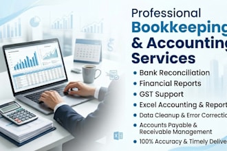 professional bookkeeping, bank reconciliation and excel accounting