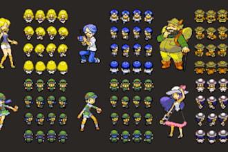 do 2d pixel art character animation design 2d pixel character sprite sheet
