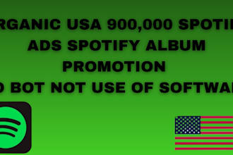 do no bot organic USA 900k spotify promotion album promotion spotify ads podcast