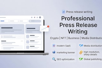 write crypto press release do nft blockchain media release to major news outlets