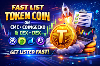 fast list token coin on cmc coingecko cex and dex