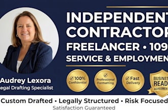 draft independent contractor, freelancer, 1099, service and employment agreement
