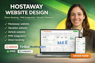 design hostaway vacation rental website, direct booking, seo and other ota sync