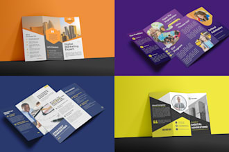 make a corporate brochure, bifold brochure, or trifold brochure design