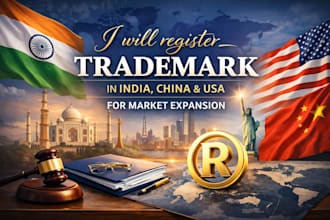 register trademark in india china and USA for market expansion