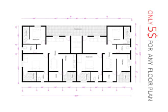 redraw floor plan for real estate agents