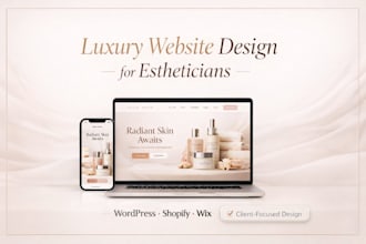 design esthetician skincare wordpress website, shopify store design store