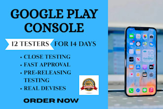 provide 12 google play beta testers for closed testing