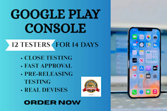 provide 12 google play beta testers for closed testing