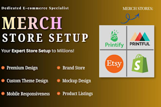 setup and customize your merch store with product listings