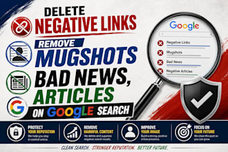 delete negative links, remove mugshots, bad news, articles on google search