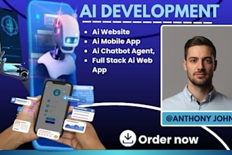 develop ai chatbot mobile app, ai website and custom ai agent using llm