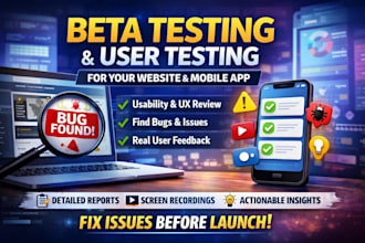 user test beta test manual test saas website and provide feedback