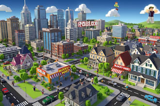build a complete roblox game with roblox script, roblox map building, model, gui
