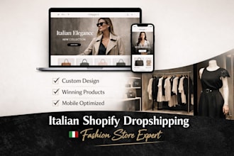 design italian shopify store dropshipping fashion store italy store design