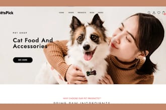 design pet website pet shopify store pet care store pet supplies pet accessories