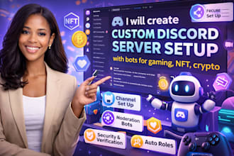 create discord server setup with bots for gaming, nft, crypto