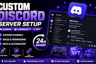 setup custom discord server for gaming, communiity or nft