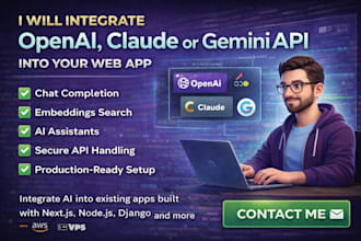 integrate openai, claude or gemini API into your web app