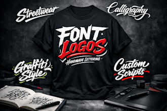 do font logo, typography t shirt, urban streetwear hand lettering caligraphy
