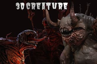 create fantasy horror character design dark digital art illustration and 3dmodel