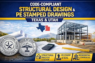 provide code compliant structural design and pe stamped drawings