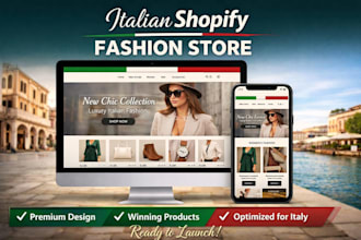 build italian shopify store dropshipping fashion store italy store design