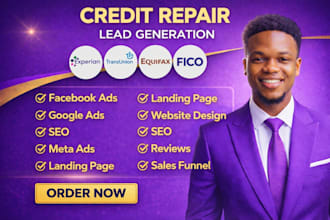 generate credit repair business leads via ads setup, credit repair automation