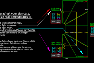 design autocad dynamic stairs block with automatic step calculator
