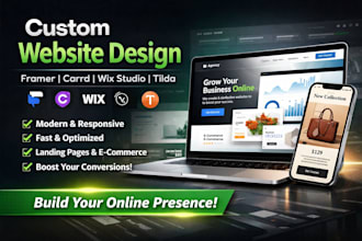 build framer carrd tilda or wix studio website and ecommerce site design