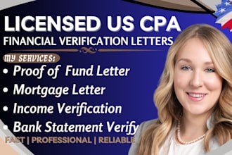do US CPA proof of funds letter for income verification real estate and mortgage