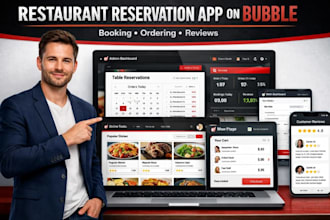 develop bubble restaurant reservation app with reservation, ordering, reviews