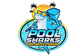 design a professional pool shark and spa logo for your business