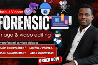 do forensic image and video editing, plate number enhancement, photo restoration