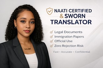 provide naati certified and sworn translator for legal and official use