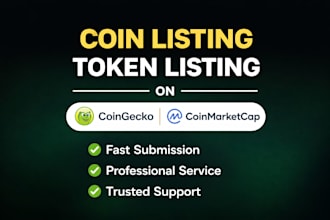 do coin listing, token listing and ico listing on coingecko and coinmarketcap