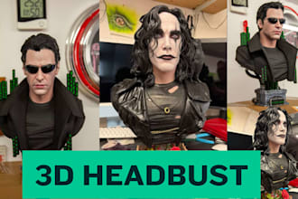3d print and paint custom 3d head bust 3d head anime figure dnd 3d printing