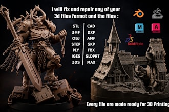 fix repair scale convert and split 3d model file stl obj 3mf for 3d printing