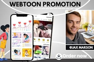 professionally promote your webtoon, tapas webcomic, and comic cover to readers