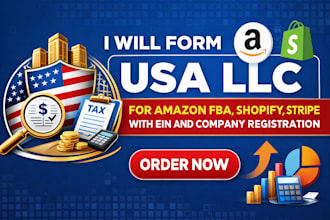 form USA llc for amazon fba shopify, online sellers ein and company registration