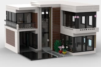 do custom lego house model architecture interior and exterior with instruction