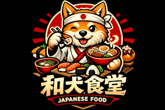 design japanese food dog unique style mascot logo design service