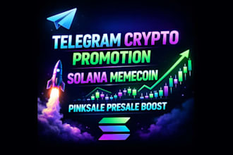 telegram crypto promotion, solana memecoin for pinksale presale